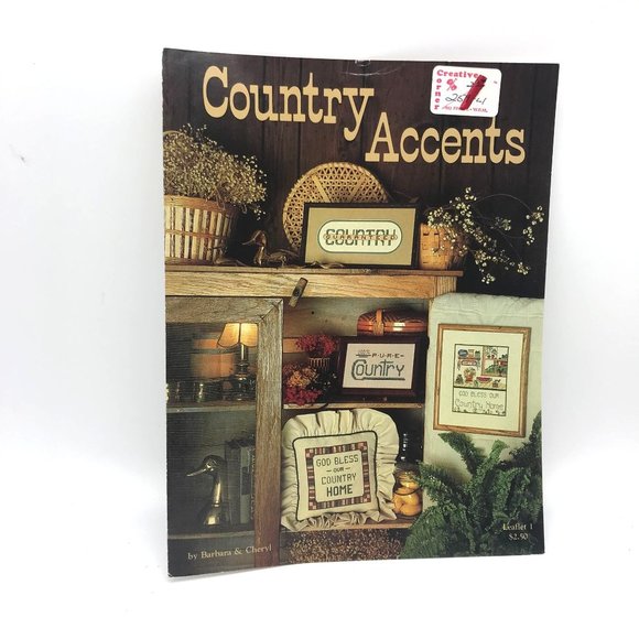 Vintage Cross Stitch Patterns, Country Accents Leaflet 1 by Barbara and Cheryl - Picture 1 of 2